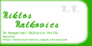 miklos malkovics business card